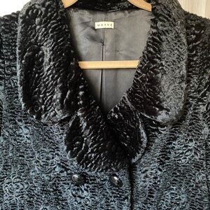 Vintage Chic Black Textured Women's Coat